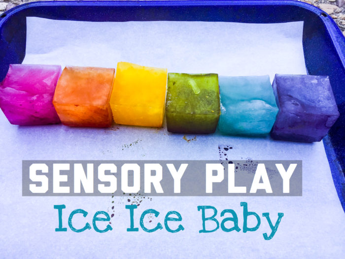 colored ice sensory play for babies
